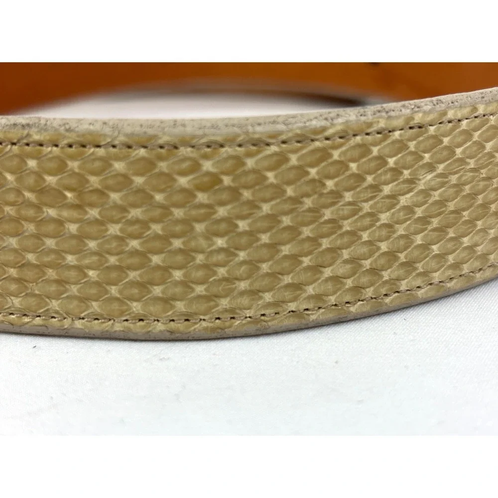 Vtg Marshall Stanton 925 Sterling Silver Buckle Snakeskin Leather‎ Belt 1996 M